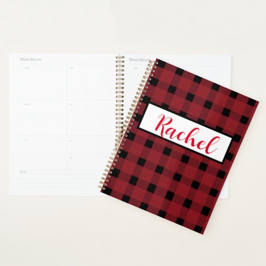 Red Black Gingham Persoonlijk Planner (Display)