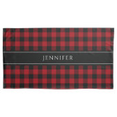 Red & Black Gingham Pset Farmhouse Pattern Pillow Kussensloop (Voorkant)