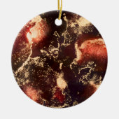 Red Black Gold Alcohol Ink Abstract Keramisch Ornament (Voorkant)