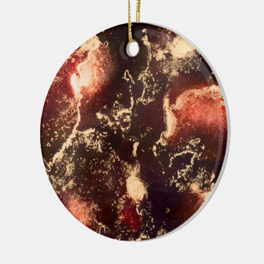 Red Black Gold Alcohol Ink Abstract Keramisch Ornament (Links)
