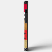 Red Black Gold Glitter Brush Stroke Monogramed Case-Mate iPhone Case (Achterkant / Links)