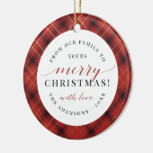 Red Black & Gold Kerstmis Pset | Vrolijk kerstfees Keramisch Ornament (Links)