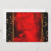 Red Black Gold Mariage géométrique Merci Cartes (Dos)