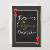 Red Black Gold Queen Hearts Vegas Vrijgezellenfees Kaart (Voorkant)