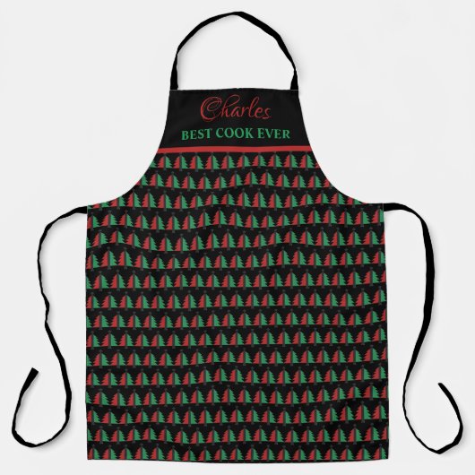 Red Black Green Kerstmis Pattern Kwanzaa Schort (Voorkant)