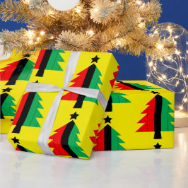 Red Black Green Kwanzaa kerstboom Geel Cadeaupapier