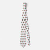 Red Black Green Snowflake Pattern Kwanzaa Stropdas (Voorkant)