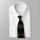 Red Black Green Snowflakes Pattern Kwanzaa Stropdas (Gebonden)