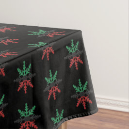 Red Black Green Snowflakes Pattern Kwanzaa Tablecl Tafelkleed