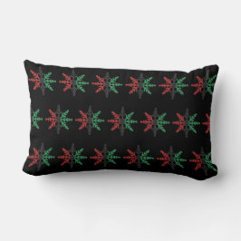 Red Black Green Striped Snowflakes Kwanzaa Kussen