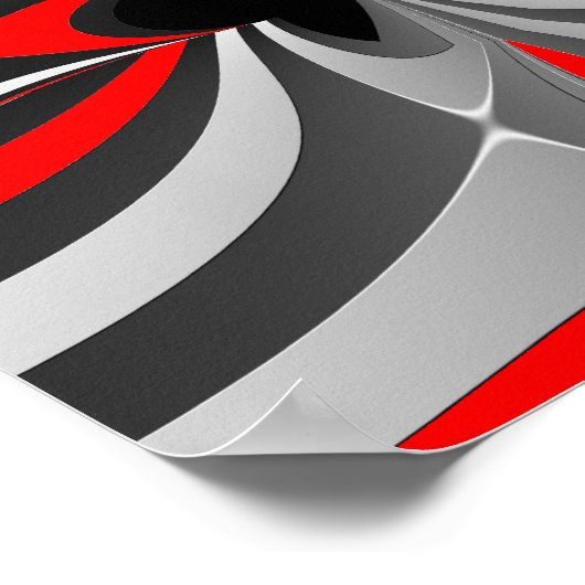 Red Black Grey Abstract Poster (Hoek)