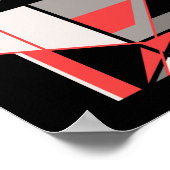 Red Black Grey White Geometric MCM-achtig design Poster (Hoek)