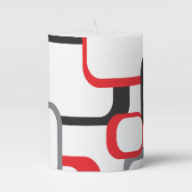 Red Black Grey White Retro Squares Patroon