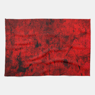 Red Black grunge abstracte digitale grafische kuns Theedoek