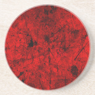 Red Black grunge abstracte digitale grafische kuns Zandsteen Onderzetter