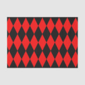Red Black Harlequin Diamonds Checkers Design  Tissuepapier (Voorkant)