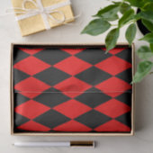 Red Black Harlequin Diamonds Checkers Design  Tissuepapier (Geschenk)