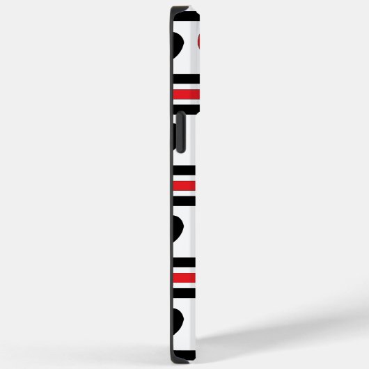 Red Black Hearts Stripes Pattern Valentijnsdag Case-Mate iPhone Case (Achterkant / Rechts)