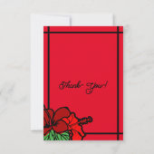 Red & Black Hibiscus Save the Date Flat Kaart (Achterkant)