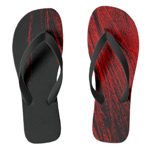 Red Black Horse Mane Abstract Pair Teenslippers