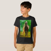 Red Black Horseback Riding Horse Lovers Flo T-shirt (Voorkant volledig)