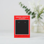 Red Black Jewelry Earrings Website QR Code Visitekaartje (Staand voorkant)