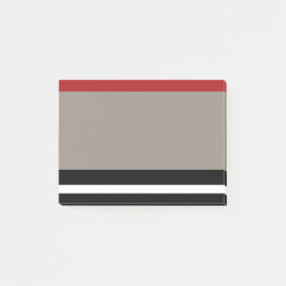 Red Black Khaki Stripe Post-it® Notes