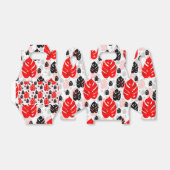 Red Black Leaf Illustration Pattern Design Bedankdoosjes (Uitgevouwen)