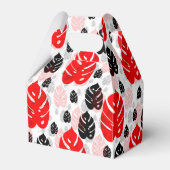 Red Black Leaf Illustration Pattern Design Bedankdoosjes (Voorkant Zijde)