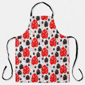 Red Black Leaf Illustration Pattern Design Schort (Voorkant)