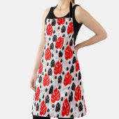 Red Black Leaf Illustration Pattern Design Schort (Insitu)