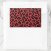 Red Black Leopard Print Rechthoekige Sticker (Tas)