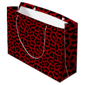 Red Black Leopard Spots Print Pattern Groot Cadeauzakje (Achterkant Gekanteld)