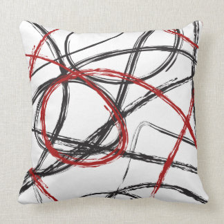 RED BLACK LINES DESIGN Retro Sierkussen