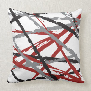 RED BLACK LINES DESIGN Retro Sierkussen