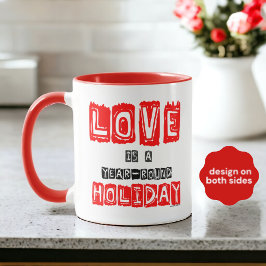 Red Black Love is Year-Round Holiday Typografie Mok