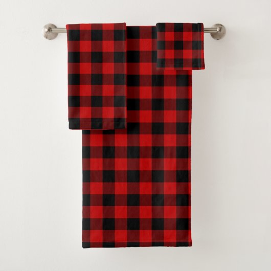 Red Black Lumberjack Pset Bad Handdoek (Insitu)
