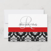 Red Black Mariage damassé RSVP pour Invitations Ca