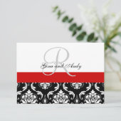 Red Black Mariage damassé RSVP pour Invitations Ca (Debout devant)