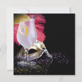 Red Black Masquerade Party Uitnodigingen (Achterkant)