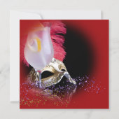 Red Black Masquerade Party Uitnodigingen (Achterkant)