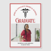 Red Black Médicale School Graduation Magnet photo (Devant)