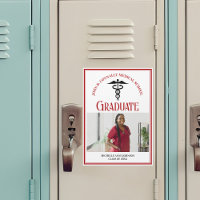 Red Black Médicale School Graduation Magnet photo