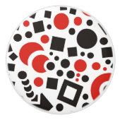Red & Black Modern Art Deco Keramische Knop (Voorkant)
