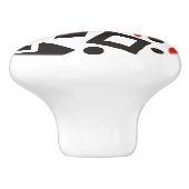 Red & Black Modern Art Deco Keramische Knop (Zijkant)