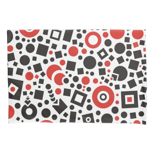 Red & Black Modern Art Deco Kussensloop (Voorkant)