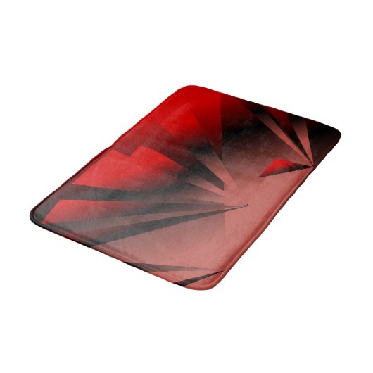 Red & Black Modern Bath Mat (Gekanteld)