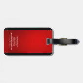 Red Black Modern Plain Professional Bagagelabel (Achterkant horizontaal)