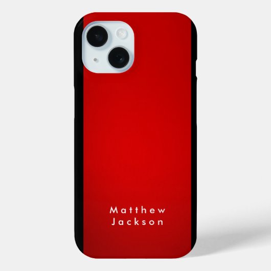 Red Black Modern Plain Professional Case-Mate iPhone Case (Achterkant)