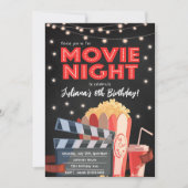 Red Black Movie Nuit Anniversaire Invitation (Devant)